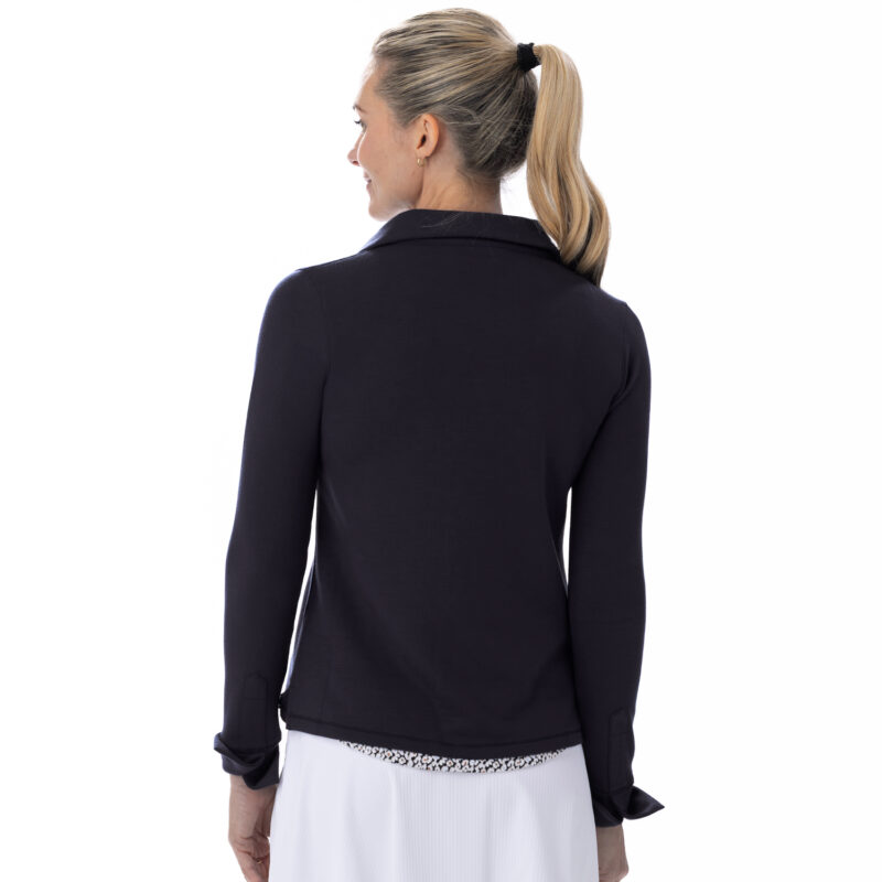 Bliss Knit Long Sleeve Polo Onyx