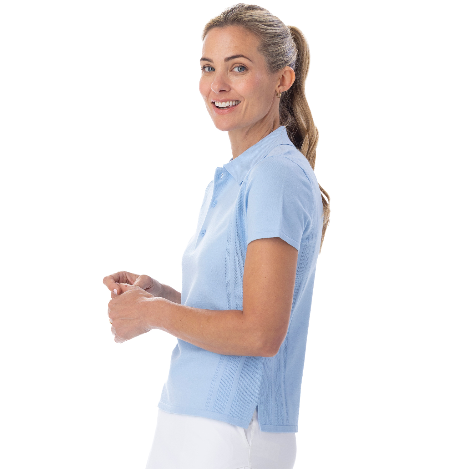 Pointelle Sweater Cloud Blue - Image 2
