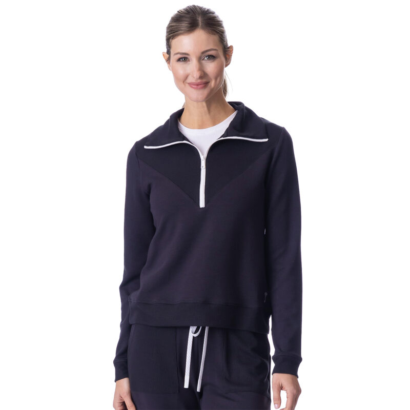 Sueded Sundays Quarter Zip Black
