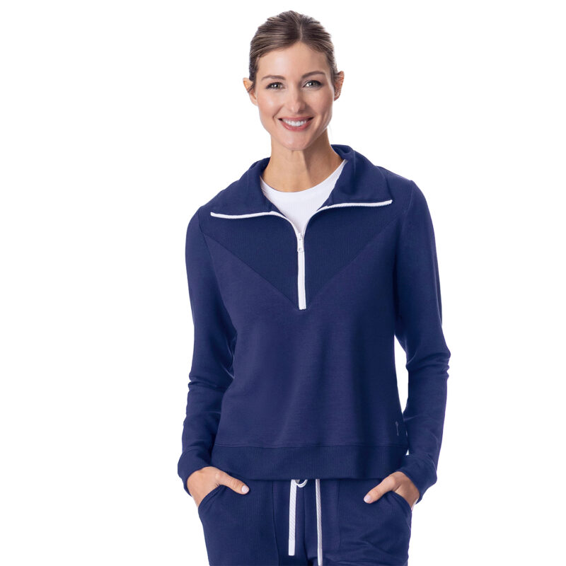 Sueded Sundays Quarter Zip Navy